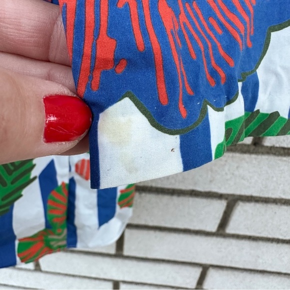 Tia Cibani Bold Matyo Floral Stripe Print Boxy Shirt 7/8Y - Picture 7 of 10